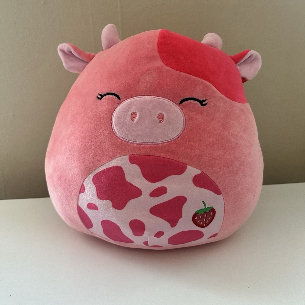 Kellytoy Squishmallow Strawberry Cow 12" Calynda Plush The Paper Store Exclusive